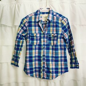 A&F Button Up Plaid Dress Shirt